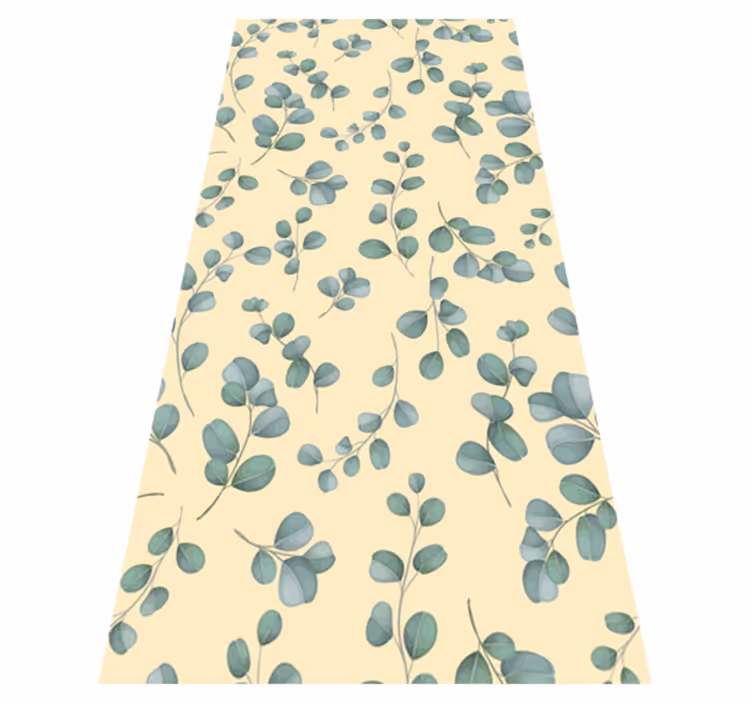 Vinyl teppich beige eukalyptusblatt muster - TenStickers