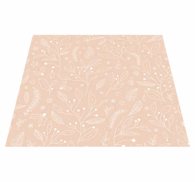Vinyl teppich beige mit weihnachtspflanzen - TenStickers