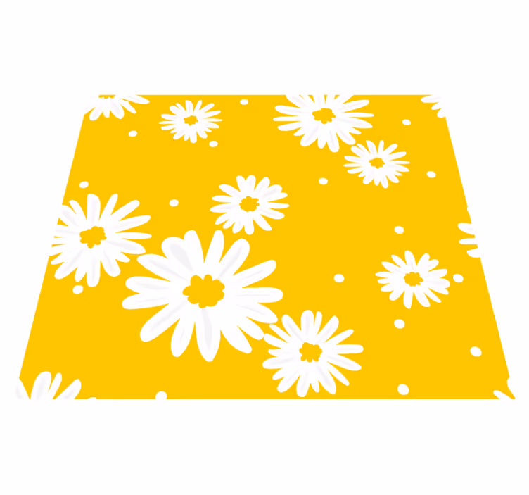 Vinyl teppich gelb mit gänseblümchen muster - TenStickers
