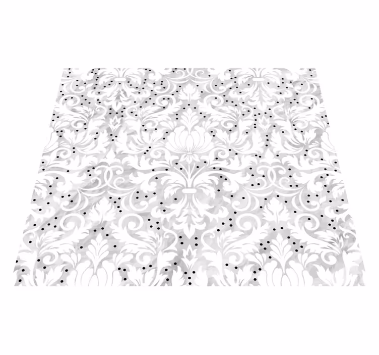 Vinyl teppich weiß florale muster eleganz - TenStickers