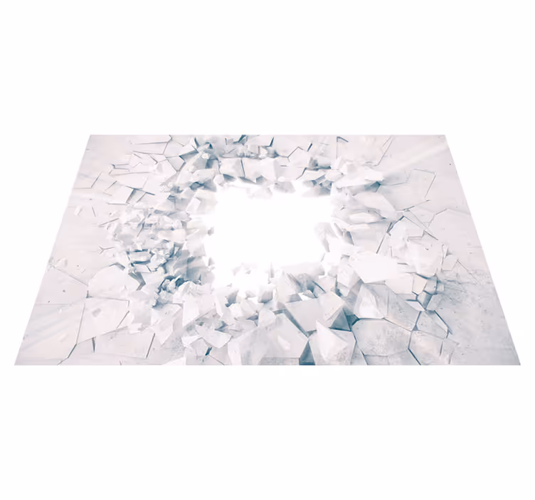 Vinyl teppich weiß mit explodierenden geometrischen formen - TenStickers