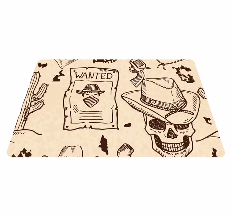 Vinyl teppich braun western icons laptop - TenStickers