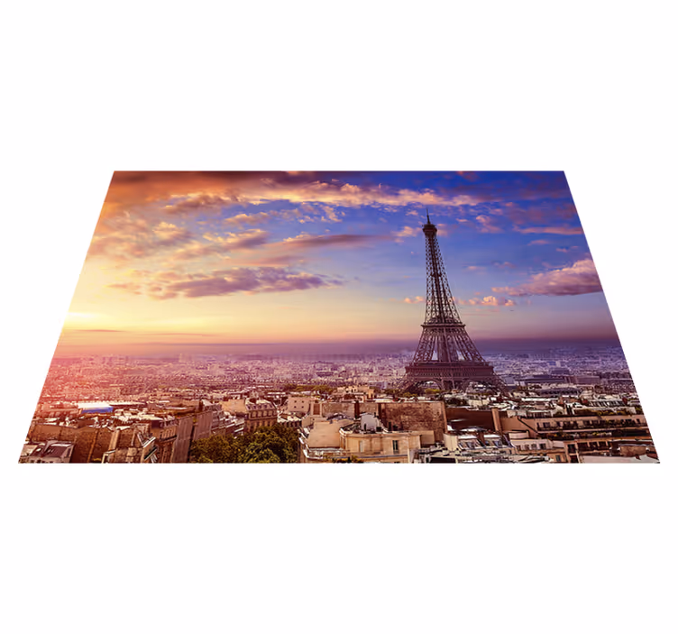 Vinyl teppich lila paris blick - TenStickers