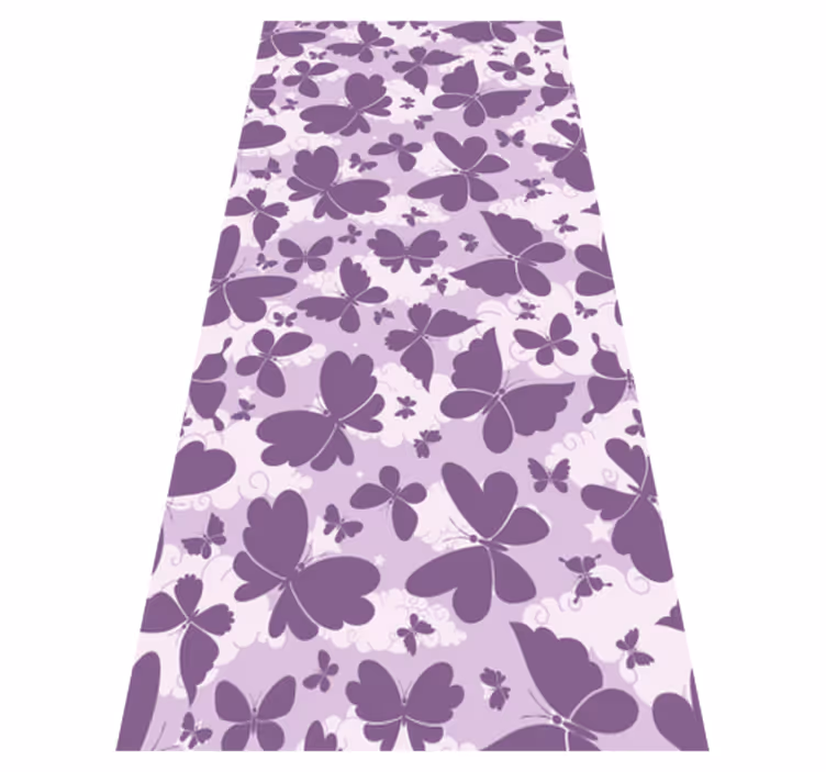 Vinyl teppich lila mit lila schmetterlingsmuster - TenStickers