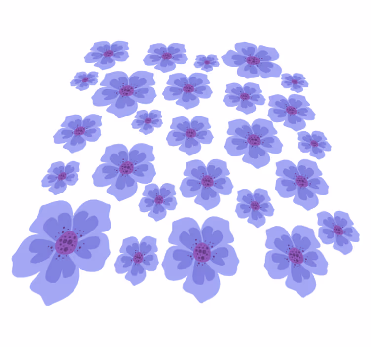 Vinyl teppich lila mit lila blumen für den zyklus - TenStickers
