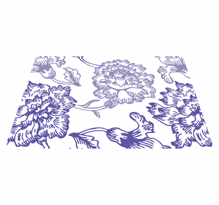 Vinyl teppich lila mit sanftem lila blumenmuster - TenStickers