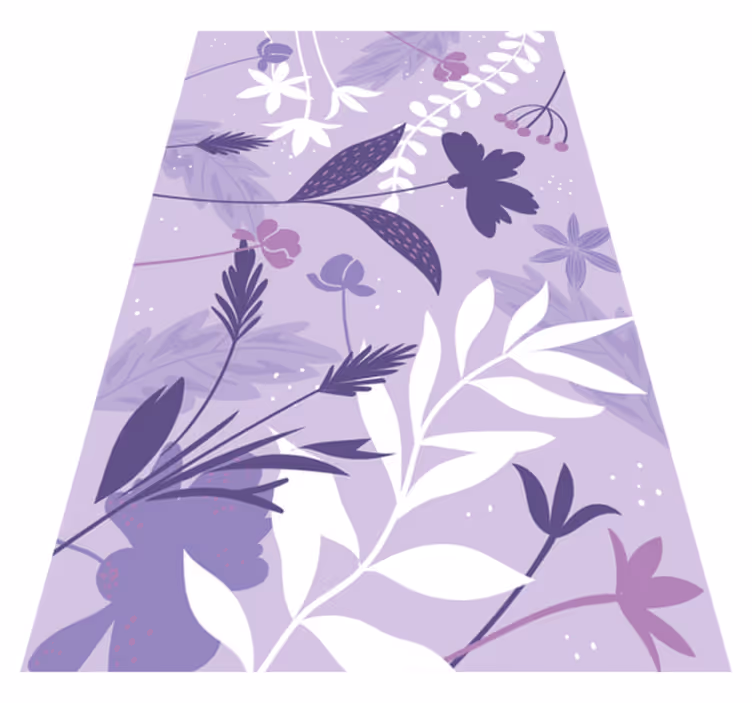 Vinyl teppich lila mit lila blumen - TenStickers