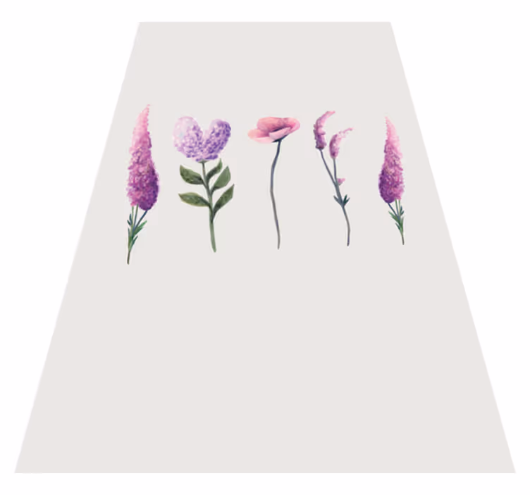 Vinyl teppich lila mit nelkenblüten-motiv - TenStickers