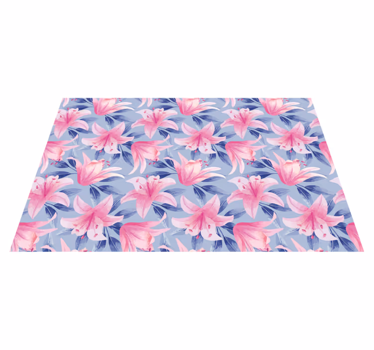 Vinyl teppich lila aquarell blumenillustration - TenStickers