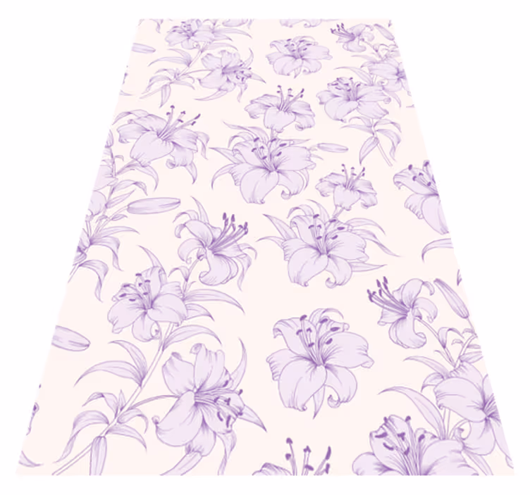 Vinyl teppich lila mit blühenden lilien design - TenStickers