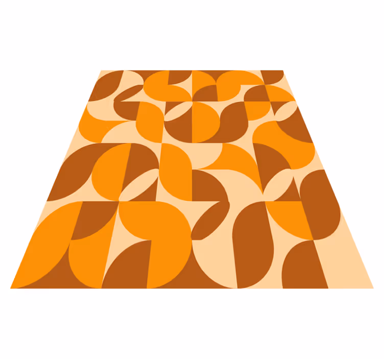 Vinyl teppich orange mit retro orange figuren - TenStickers