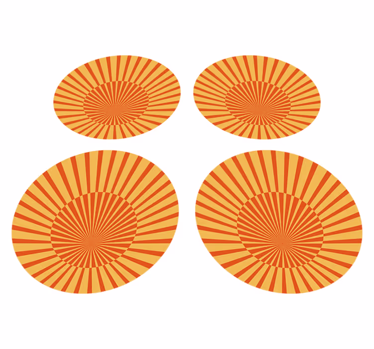 Vinyl teppich orange 70er jahre sonnenschein kreis - TenStickers