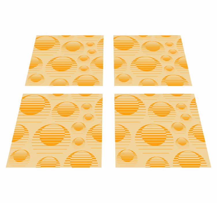 Vinyl teppich orange retro sonnenmotiv - TenStickers
