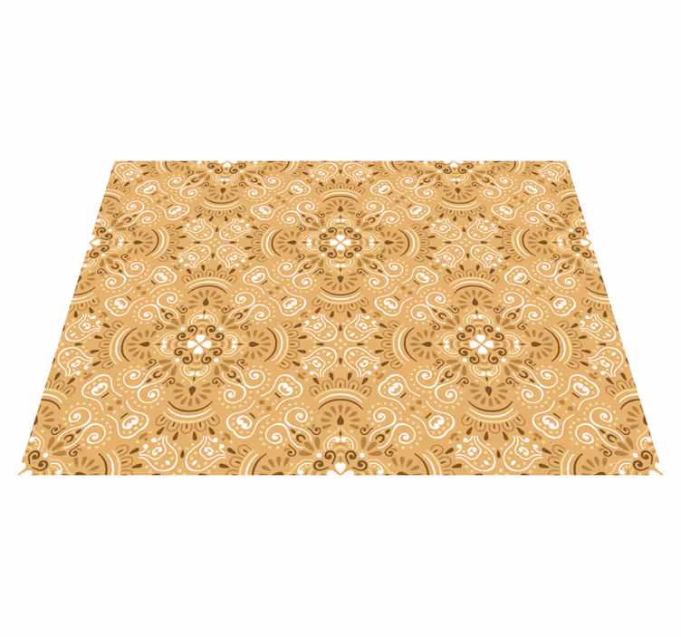Vinyl teppich orange mit vintage beigem muster - TenStickers