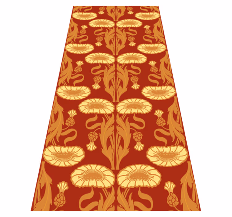 Vinyl teppich orange modernes ornamentmuster - TenStickers