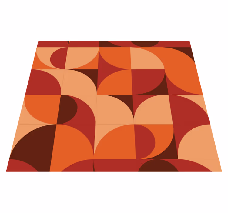 Vinyl teppich orange mit retro rotem druck - TenStickers