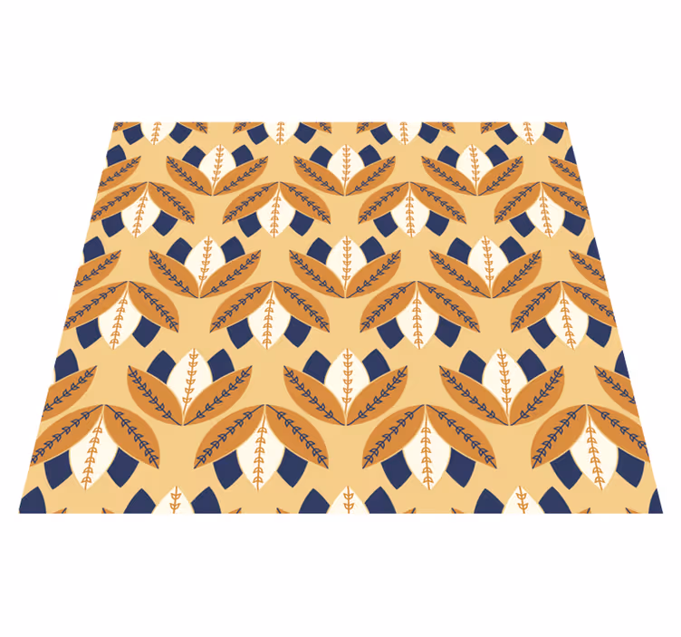 Vinyl teppich orange mit geometrischem muster - TenStickers