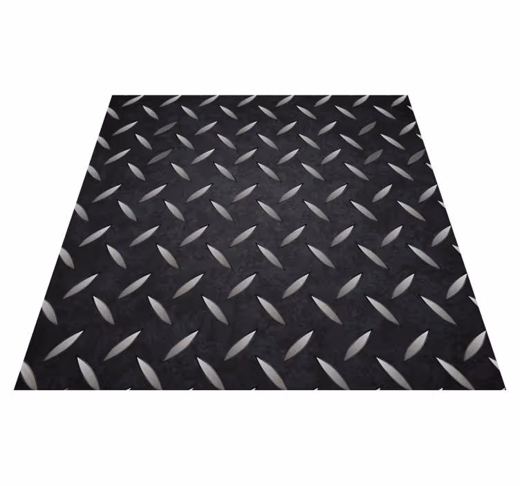 Vinyl teppich schwarz mit stahlmuster - TenStickers