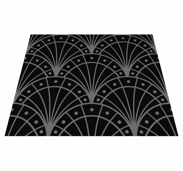 Vinyl teppich schwarz elegante schwarze art deco - TenStickers