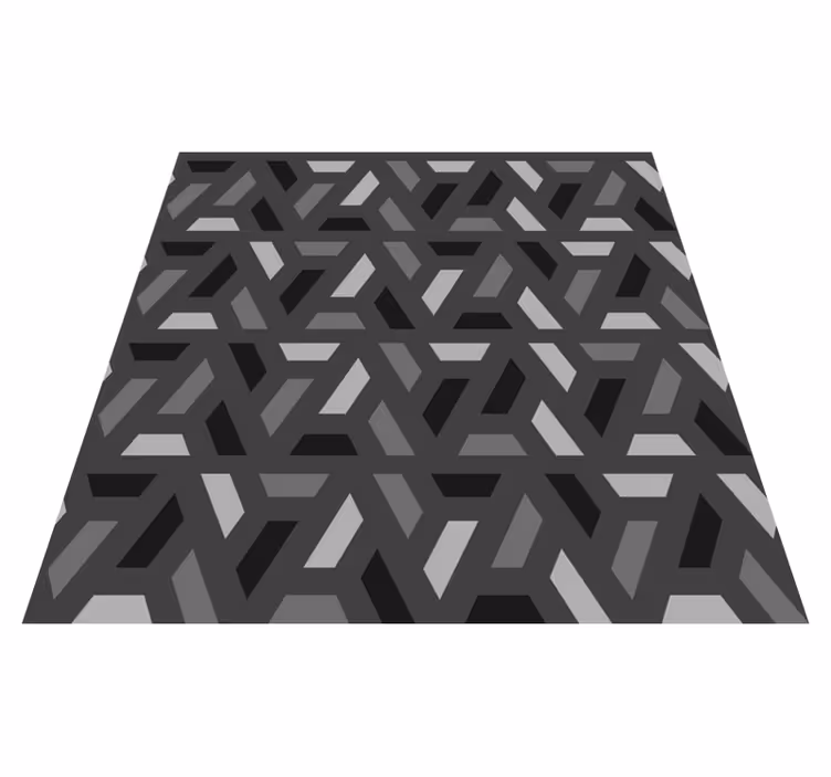 Vinyl teppich schwarz geometrische dreiecke schwarze töne - TenStickers