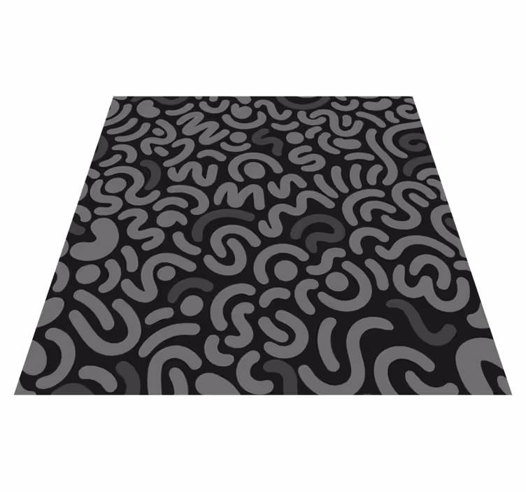 Vinyl teppich schwarz mit abstrakten schwarzen linien - TenStickers