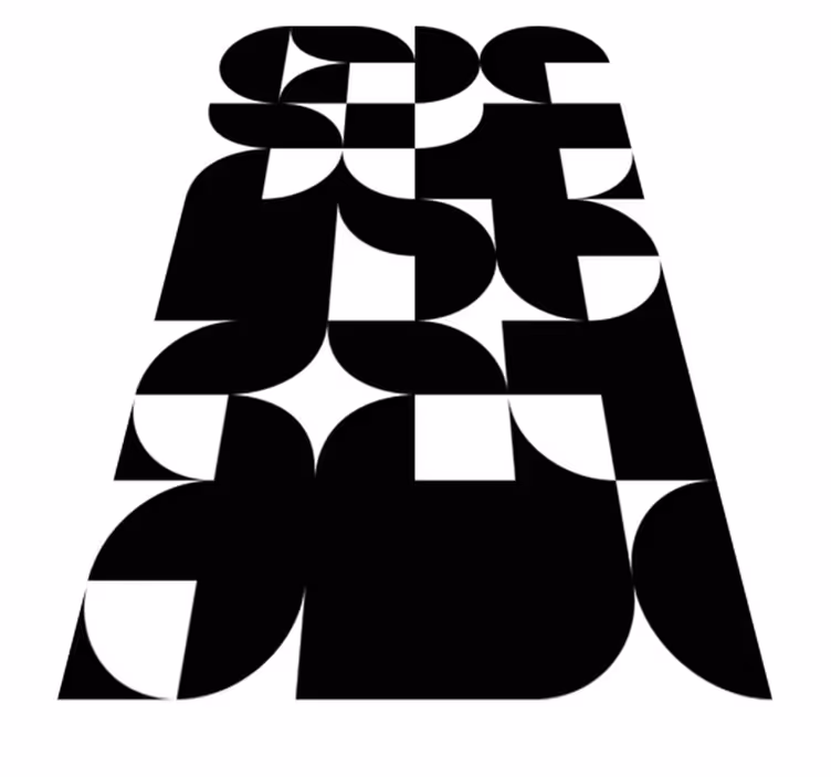 Vinyl teppich schwarz geometrisches kunstmuster - TenStickers
