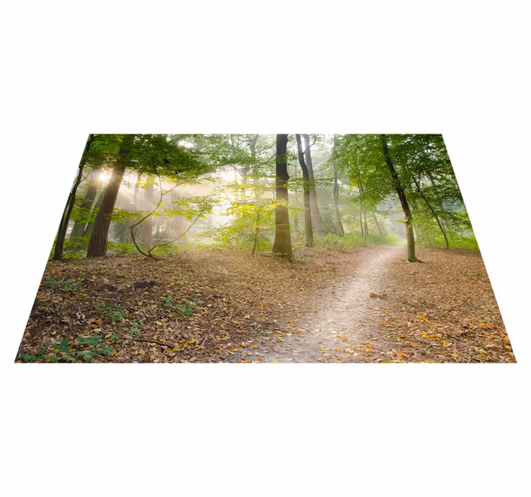 Vinyl teppich grün waldweg gelassenheit - TenStickers