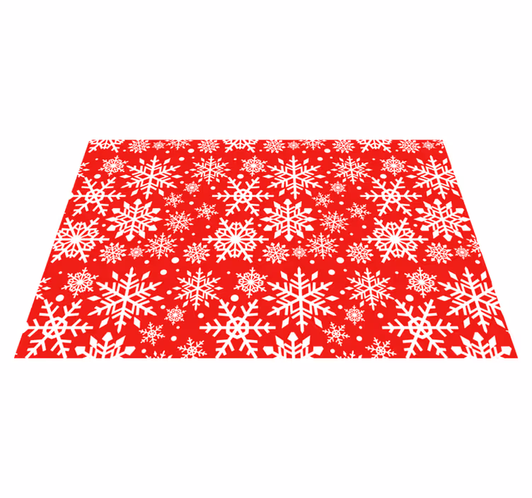Vinyl teppich rot mit roten schneeflocken - TenStickers