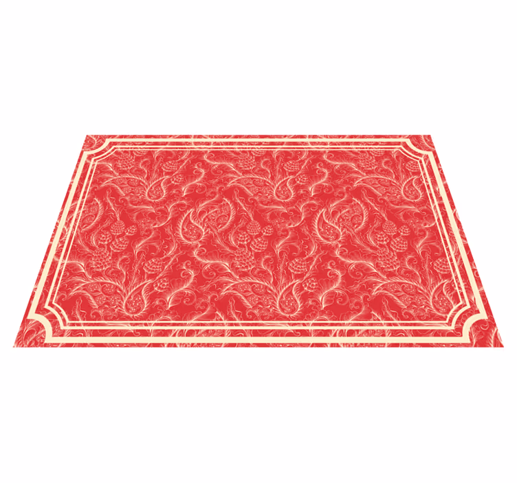 Vinyl teppich rot mit paisley-muster - TenStickers