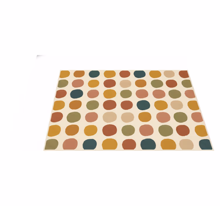 Vinyl teppich rot mit buntem boho punkte-muster - TenStickers