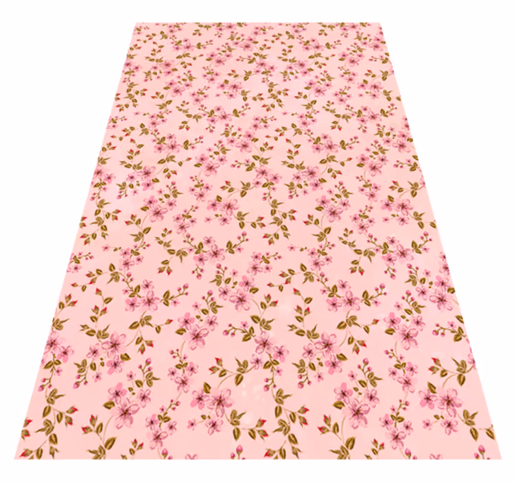 Vinyl teppich rosa mit aquarellblumen - TenStickers