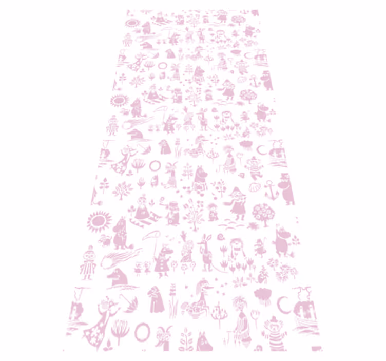Vinyl teppich rosa mit pinkem moomin tapetenmotiv - TenStickers