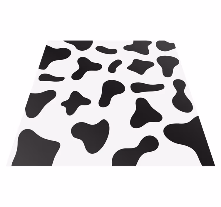 Schwarzweiss-kuh-tierdruck-vinylteppich - TenStickers