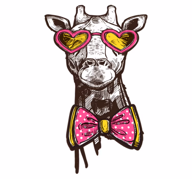 Vinylteppich Giraffe mit Sonnenbrille - TenStickers