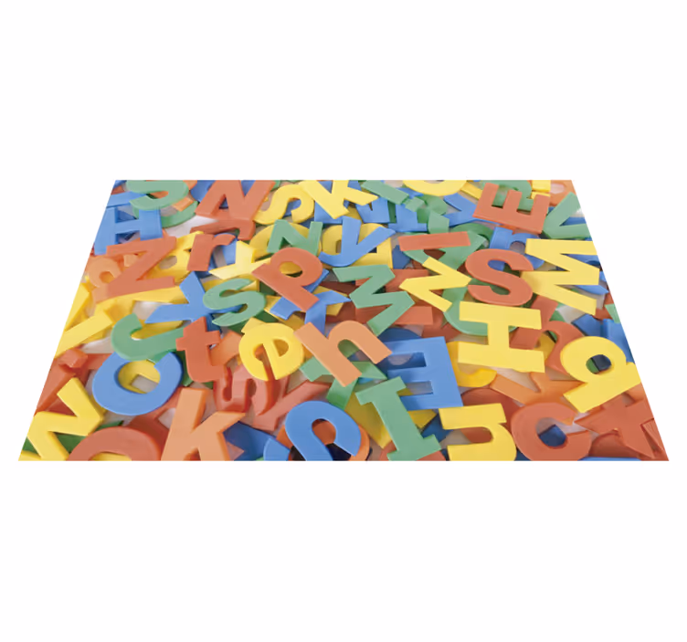 Vinyl Teppich Alphabet buntes Buchstabenmuster - TenStickers
