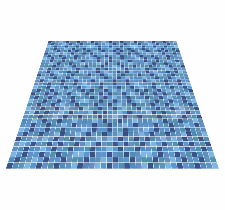 Vinyl Teppich geometrisch blaues Mosaikmuster - TenStickers