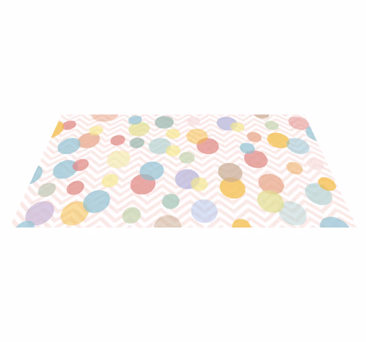 Vinyl Teppich Kinderzimmer buntes Polka Dot Chevron - TenStickers
