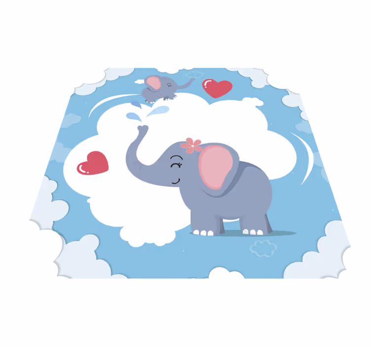 Vinyl Teppich Baby entzückendes Elefantenwolkenschauspiel - TenStickers