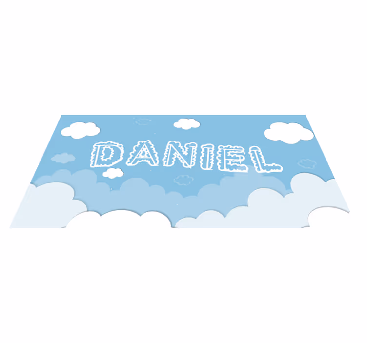 Vinyl Teppich Schlafzimmer wolkiger Himmel mit Namen - TenStickers