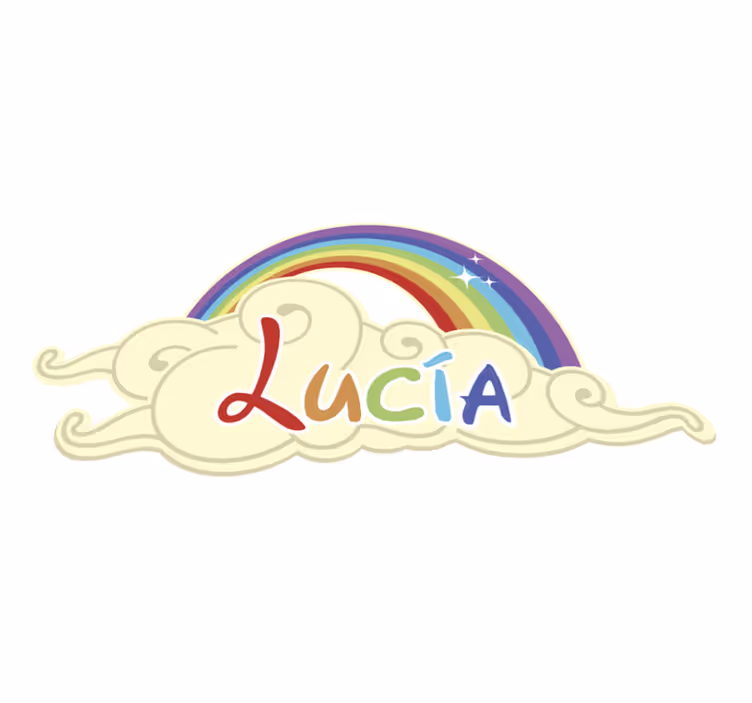 Vinyl Teppich Baby personalisierte Regenbogen-Wolken-Design - TenStickers