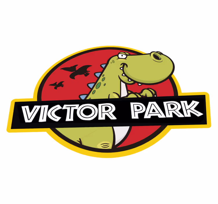 Vinyl Teppich mit Namen anpassbares Dinosaurier-Emblem - TenStickers
