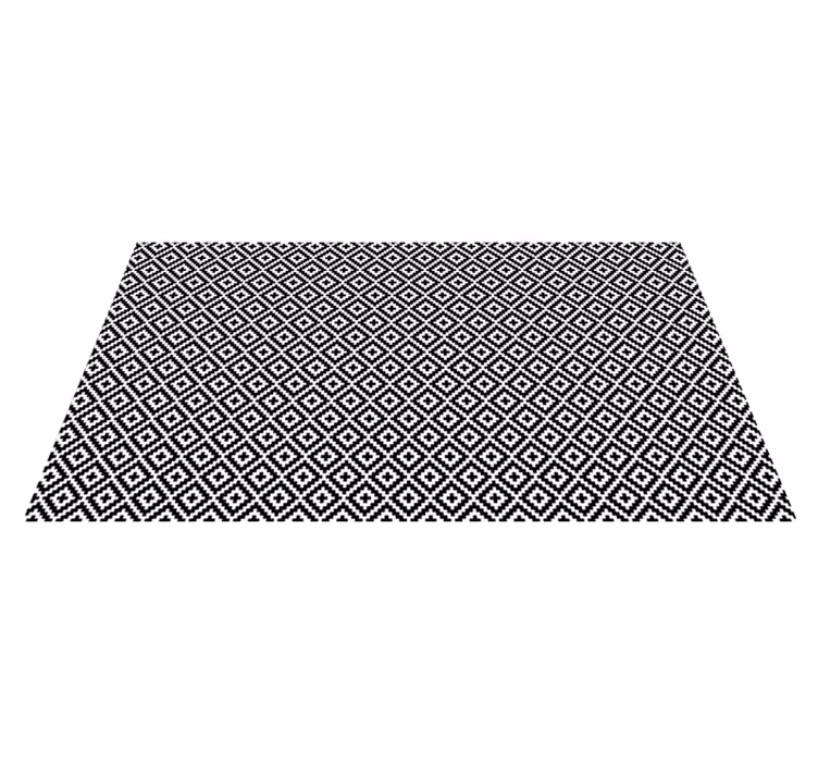Vinyl Teppich Wohnzimmer geometrisches Schwarz-Weiß-Design - TenStickers