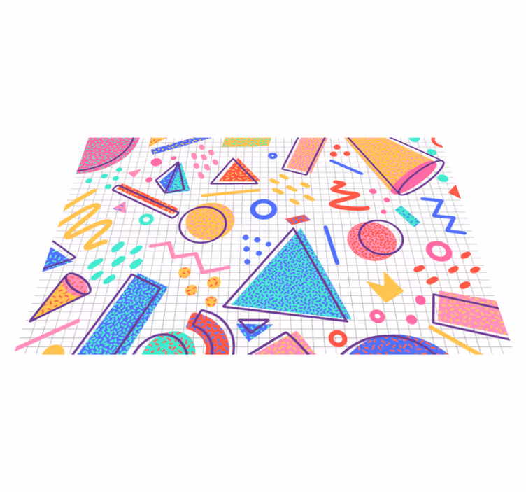 Moderner Läufer Vinyl buntes geometrisches Formen Design - TenStickers