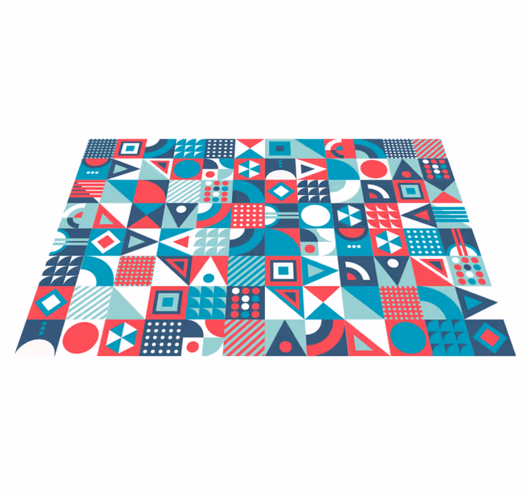Vinyl Teppich Wohnzimmer geometrisches Abstraktes Muster - TenStickers