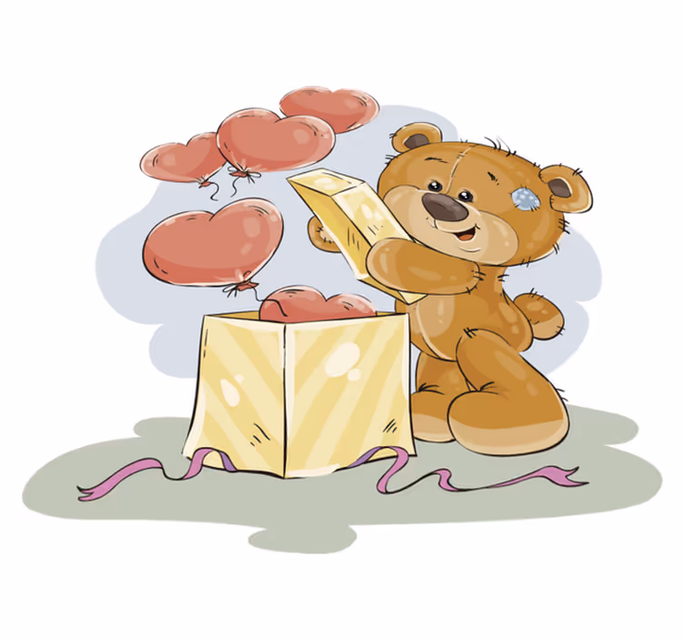 Vinyl Teppich Baby teddybär Feier - TenStickers