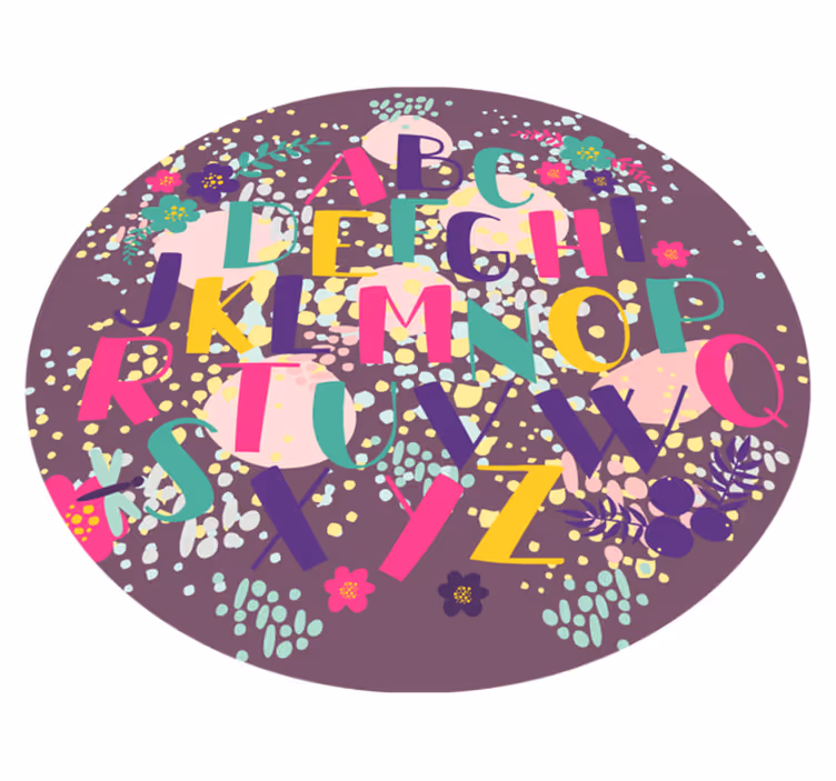 Vinyl Teppich Schlafzimmer rundes Alphabetdesign - TenStickers
