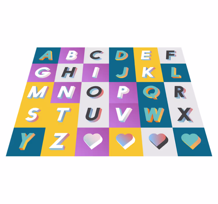 Vinylteppich Schlafzimmer bunte Alphabet-Spielbereich - TenStickers