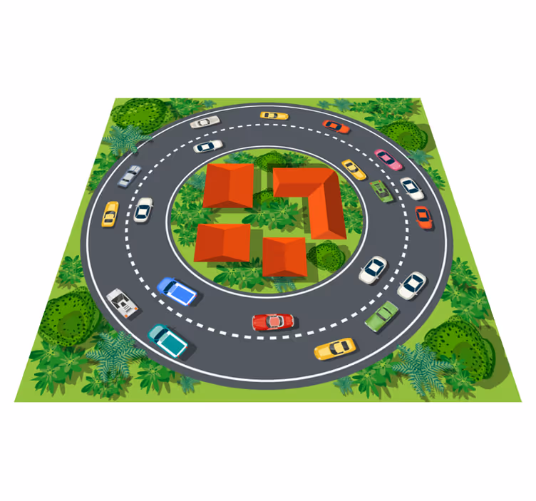 Vinylteppich kindlich spielerischer rundkurs - TenStickers