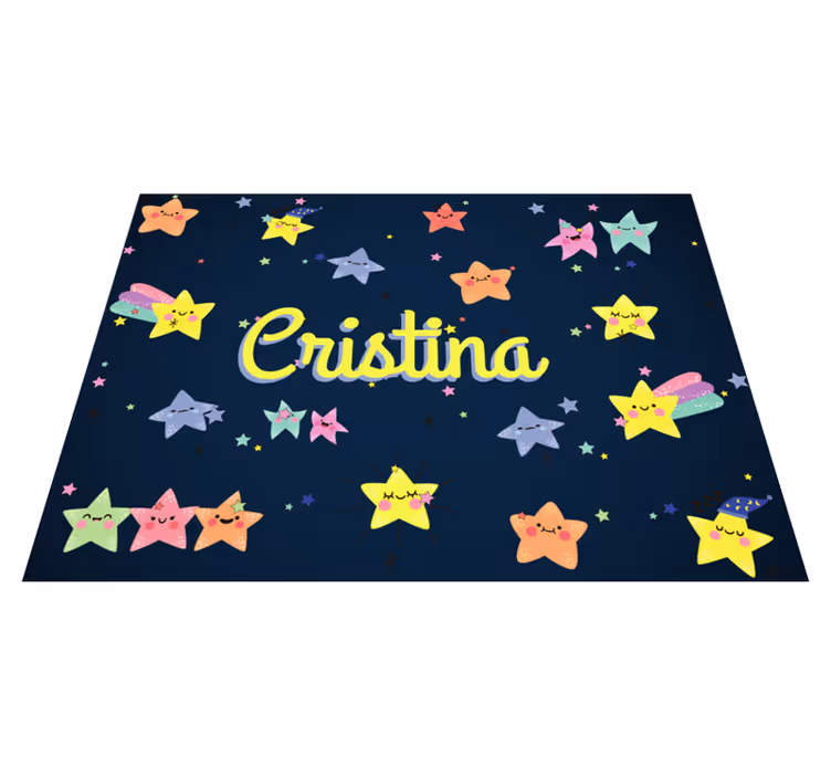 Wunderbare anpassbare kinder sterne vinyl teppich - TenStickers