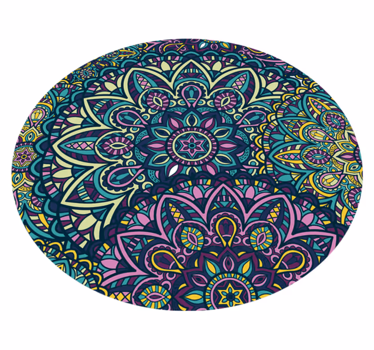 Vinyl Teppich Wohnzimmer dunkles Mandala - TenStickers